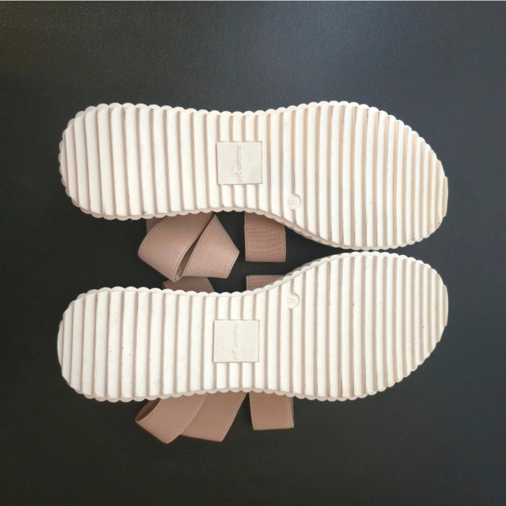 Madden Girl Brando Nude Blush Elastic Multi Strap Flatform Sandals Women 8 - Picture 8 of 9